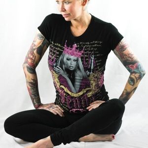 Rare from “Hello Jenna” series Swarovski Queen tee
